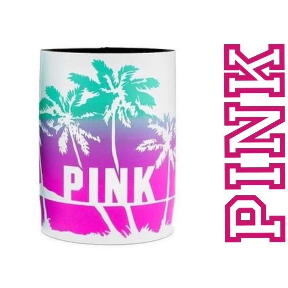 Victoria’s Secret PINK | White Tropical Palm Insulated Koozie